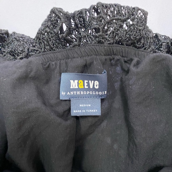 Maeve by Anthropologie Black Guipure Lace Off-The-Shoulder Top - Picture 3 of 10